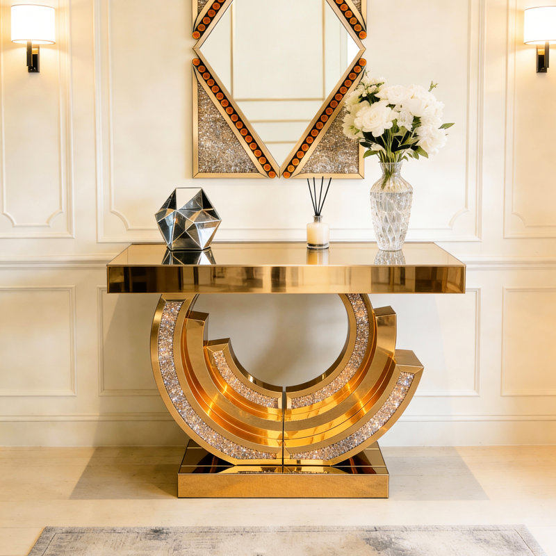 Console à miroir en diamant Modern Handcraft