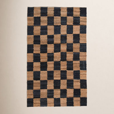 Madalene Checkerboard Tobacco and Charcoal Rug