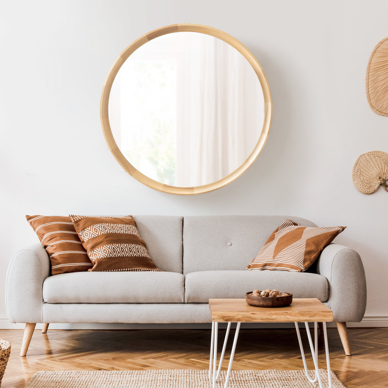 Zoie Wood Mirror, Natural, 34" x 34"
