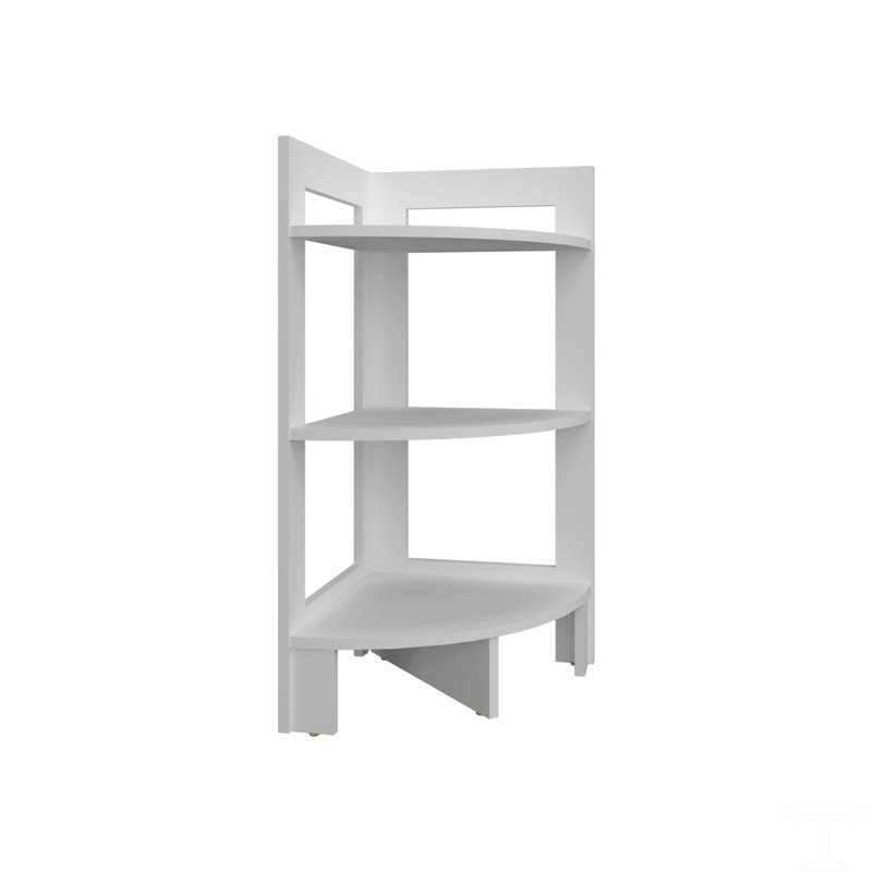 Side Table 31.70" H, With 3 Shelves, 3 Legs, White