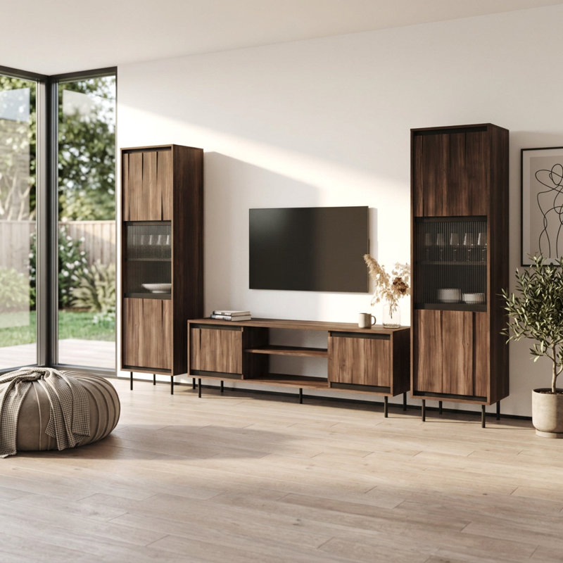 Meuble audio-vidéo Swing de 112,6 po avec finition matte