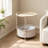 Deeley Small End Table with Storage Bag X-Shaped Cross-Leg Side Table Foldable Tray-2064531331