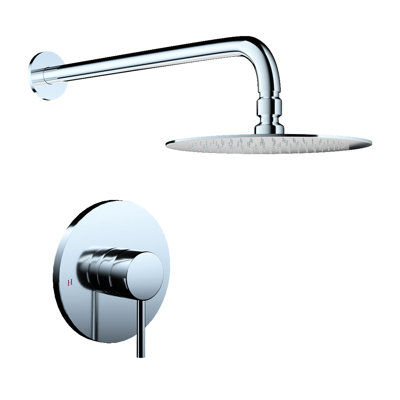Wall Mounted Shower Faucet In Shiny With Valve - Brass Made For A Pleasant Bathing And Showering Luminous Crafted Fascinating Experience