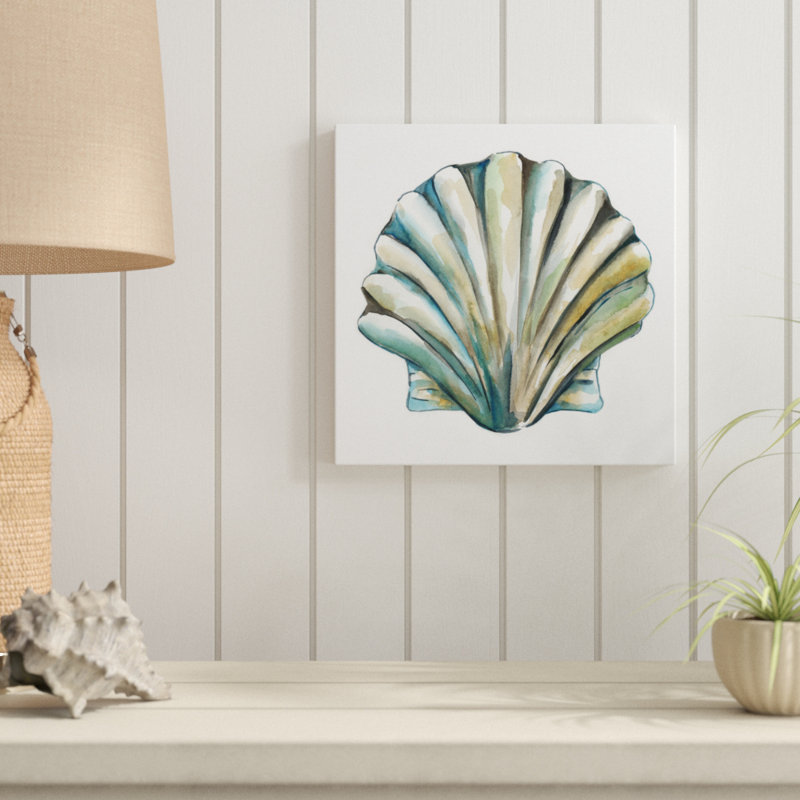 «Aquarelle Shells VI», peinture sur toile, H 12 po x l 12 po