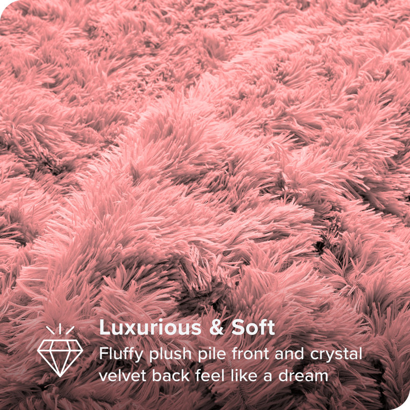 Light Pink Shaggy Faux Fur Twin/Twin XL Duvet Cover