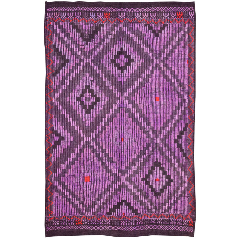 Tapis unique mauve / gris anthracite / lavande 5 pi 10 po x 9 pi 3 po Jijim
