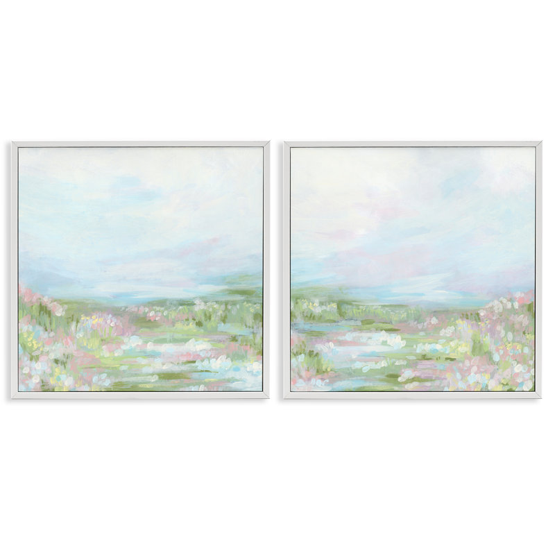 «Pastel Abstract Spring Spring», ensemble de 2 giclées sur papier par June Erica Vess, H 24 po x l 24 po