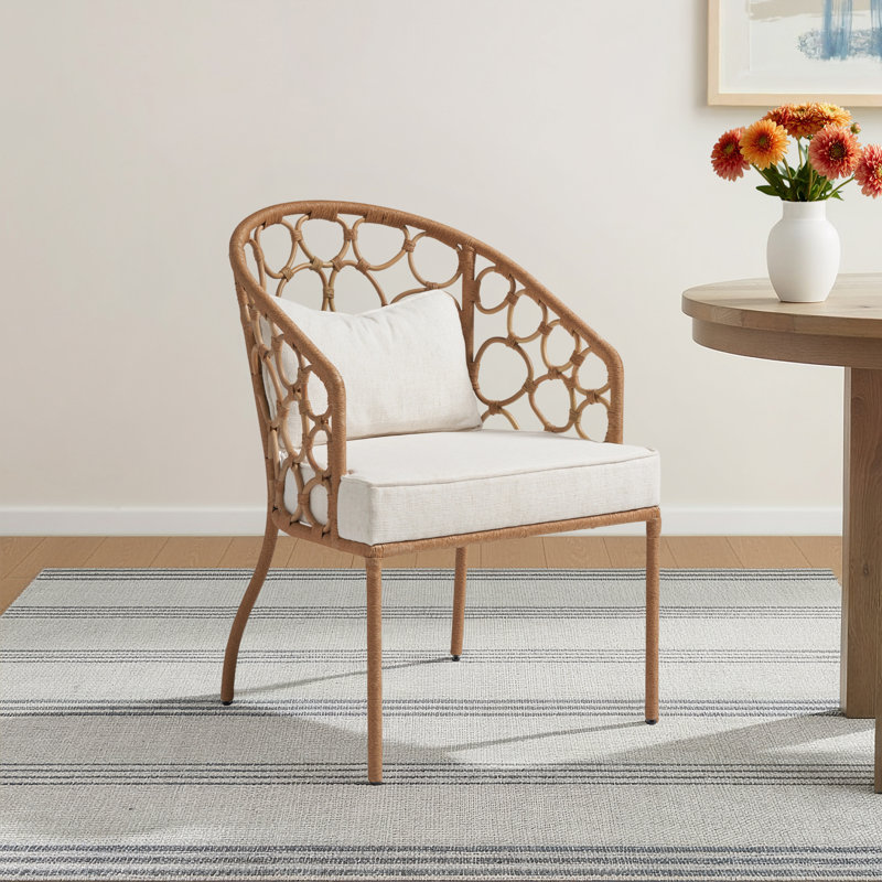 Rosalie 19'' H Crypton® Upholstered Armchair, Natural