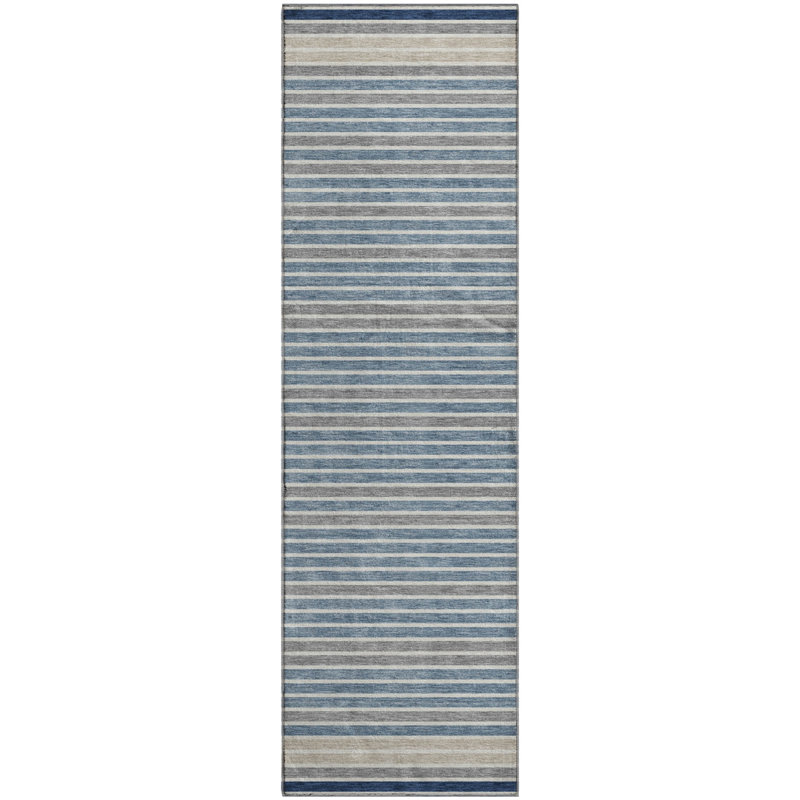 Premium Machine Washable Elize AMF1398 Stripes Rug, Runner 2'3" x 7'6"