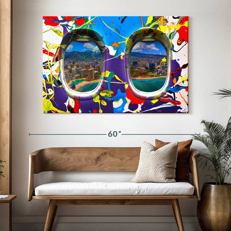Mehar Abstract Airplane Window, 34" H x 51" W