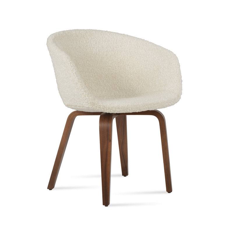 Fauteuil Tribeca, Blanc, Noyer