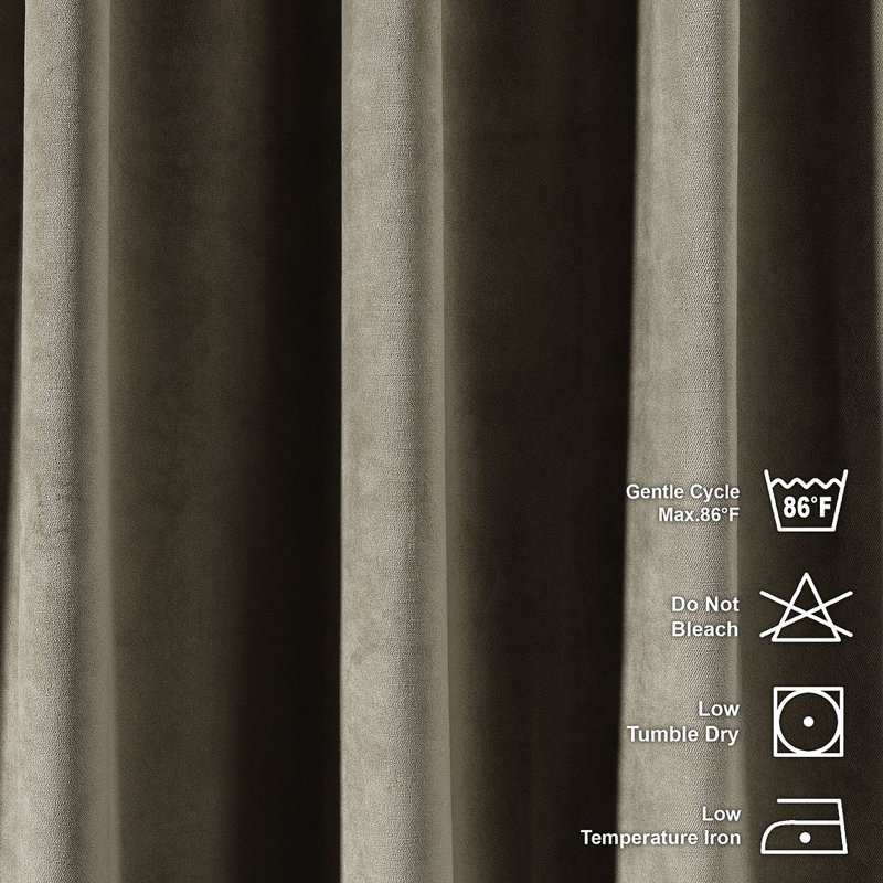 Room Darkening Single Curtain Panel, Smoky Grey, 65 W x 175 D cm