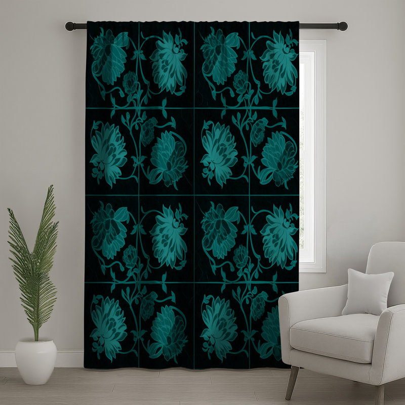 Rideaux de fenêtre Teal, 50 po x 92 po - 1 panneau, Blocage