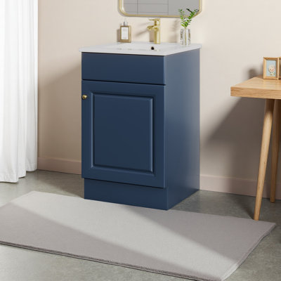 Meuble-lavabo de 20 po avec lavabo, meuble-lavabo avec tablette de porte et tablette réglable
