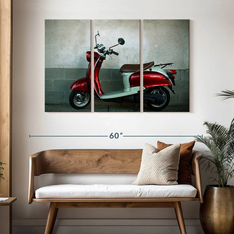 Scooter garé rétro, H 32 po x l 50 po