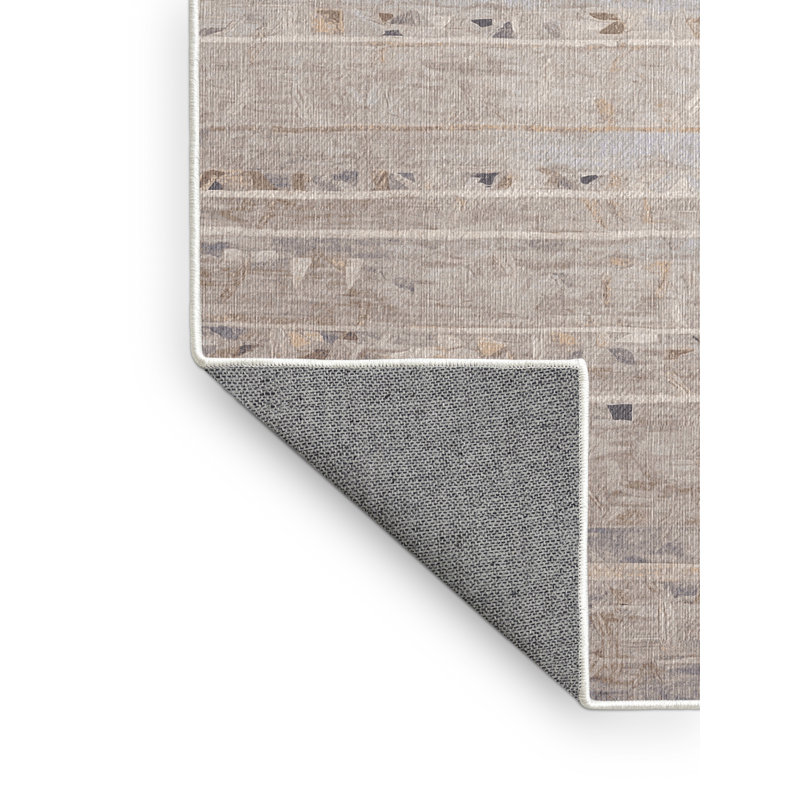 Machine Washable Beige Area Rug, Rectangle 2' x 3'