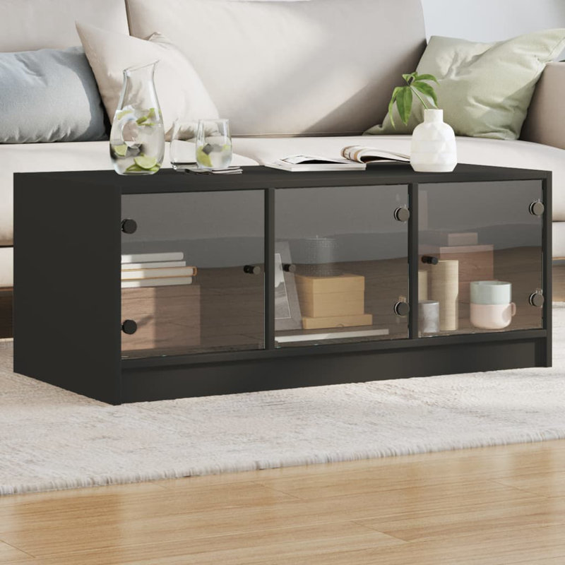 Matasha Coffee Table with Storage, Black