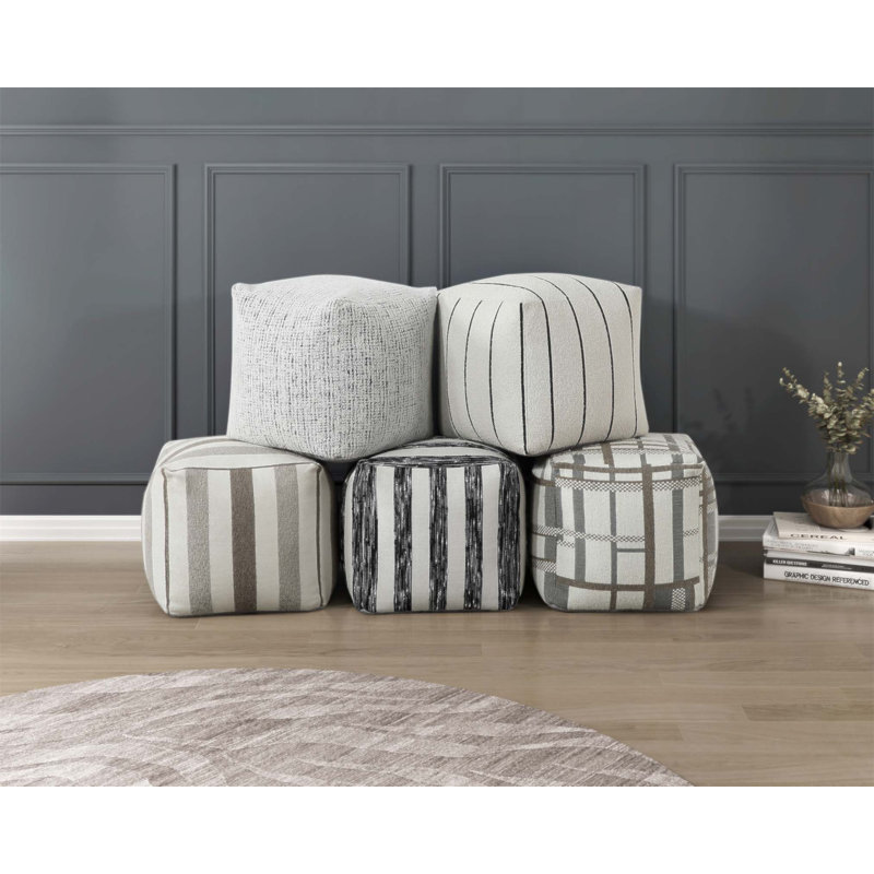 Pouf carré en tissu multi-jacquard, repose-pieds moderne pour siège élégant et repose-pieds, fond antidérapant, décoration intérieure polyvalente