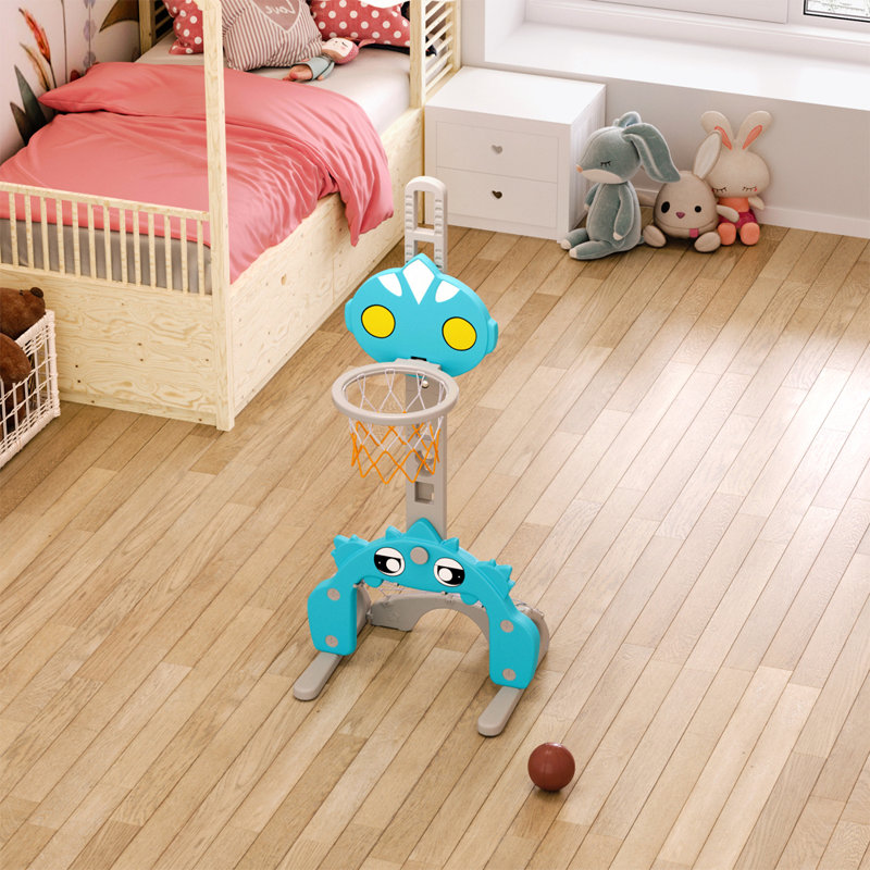 Living And Home Adjustable Height 56cm W HDPE, PP Toddler Basketball Hoop with Basketball(s) Included