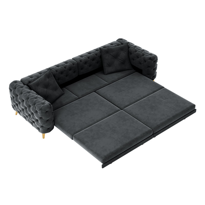Lit convertible 4 pièces avec assise de 72 cm de profondeur, mobile et réglable par boutons, style moderne pour chambre à coucher, couleur orange, pieds invisibles, couleur gris.