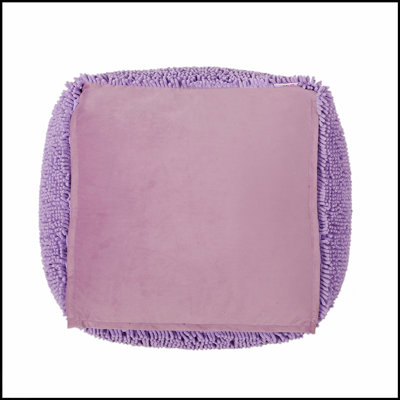 Pouf carré en microfibre Spongy, lavande