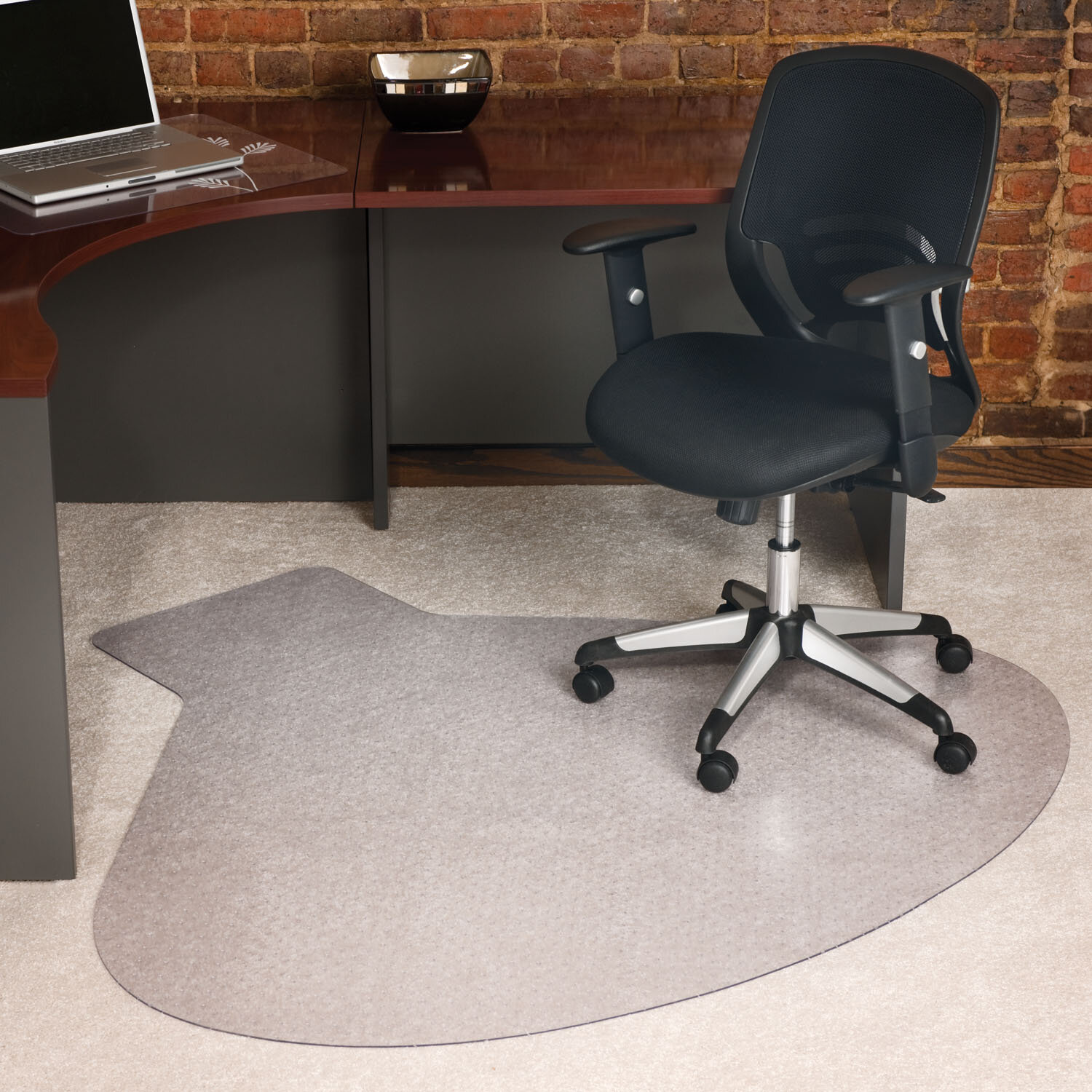 BEAUTYPEAK 36 x 46 Tempered Glass Office Chair Mat for Carpet or