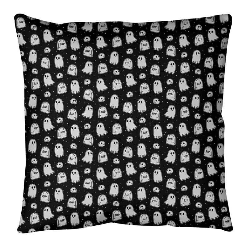 Housse de coussin Katelyn Elizabeth, 28 po x 28 po, Noir / Blanc