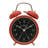 Analogue Metal Quartz Movement / Crystal Tabletop Clock with Alarm in Red