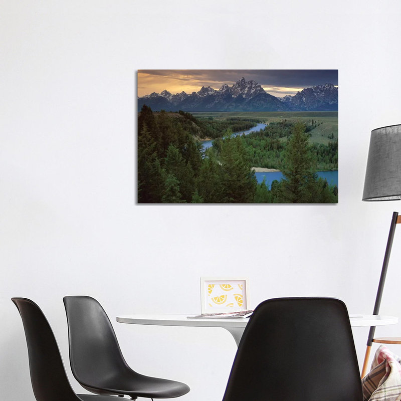 Teton Range At Snake River Overlook, Grand Teton National Park, Wyoming by Tim Fitzharris - Wrapped Canvas Print