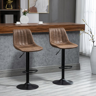 Kait Swivel Upholstered Adjustable Height Counter Stool with Metal Frame