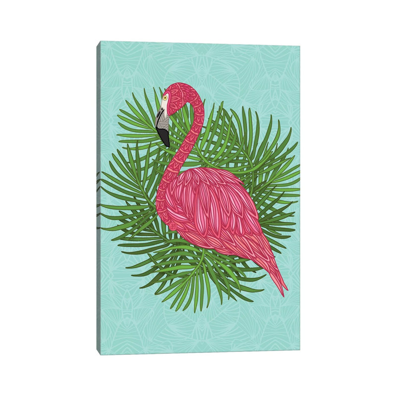Pink Tropical Flamingo by Angelika Parker - Wrapped Canvas Print, 30.48cm H x 20.32cm W x 1.905cm D