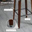 Tabourets de bar à hauteur de bar, tabourets de bar pivotants en cuir PU avec repose-pieds et dossier capitonné, ensemble de 2