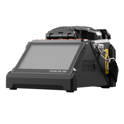 Fiber Fusion Splicer 6 Motors, Core and Clad Alignment Fibers Optic Splicer with 6s Fast Splicing and 13s Heating, 5" LCD Screen, 3 in 1 Fiber Holder, 7800mAh Battery for SM MM DS NZDS Fibers