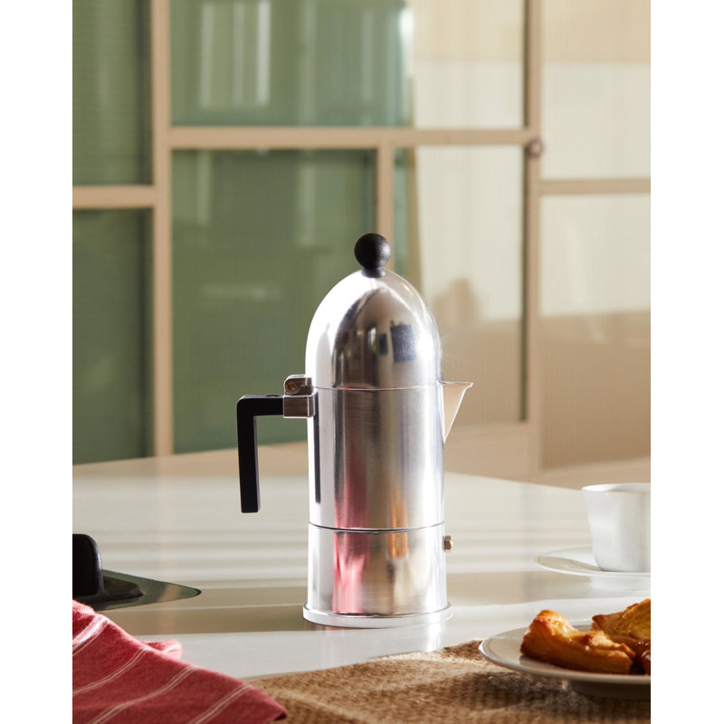 Alessi La Cupola Stovetop Espresso Maker, Mini, Black, Mirror Polished