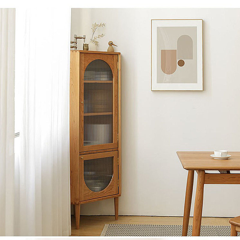 Armoire de rangement d'angle, Cerisier
