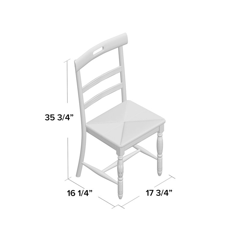 Pollmann 18.5'' H Solid Wood Side Chair, Antique Blue
