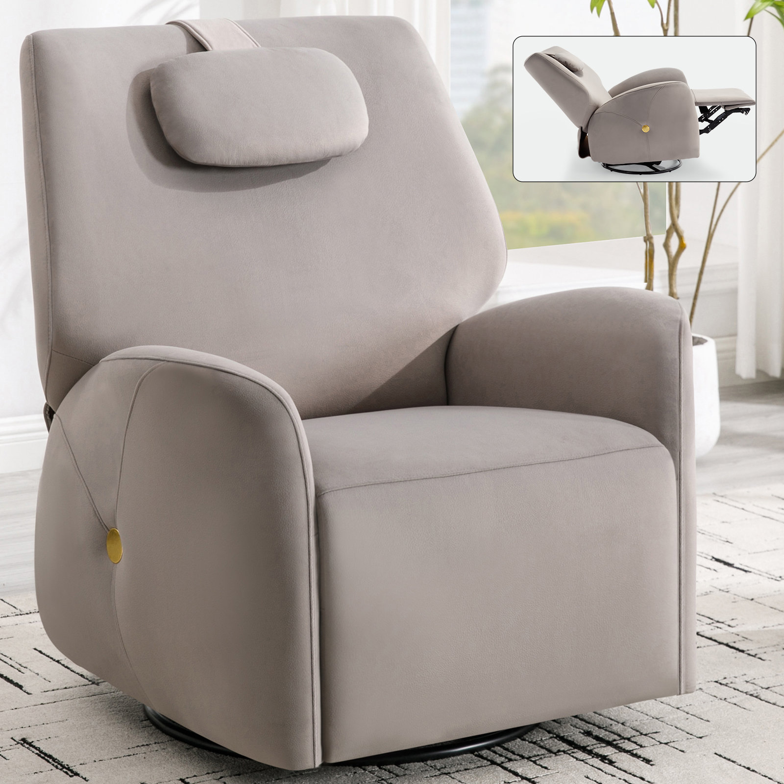 Latitude Run® Deborah Swivel and Rocker Power Recliner Chair | Wayfair
