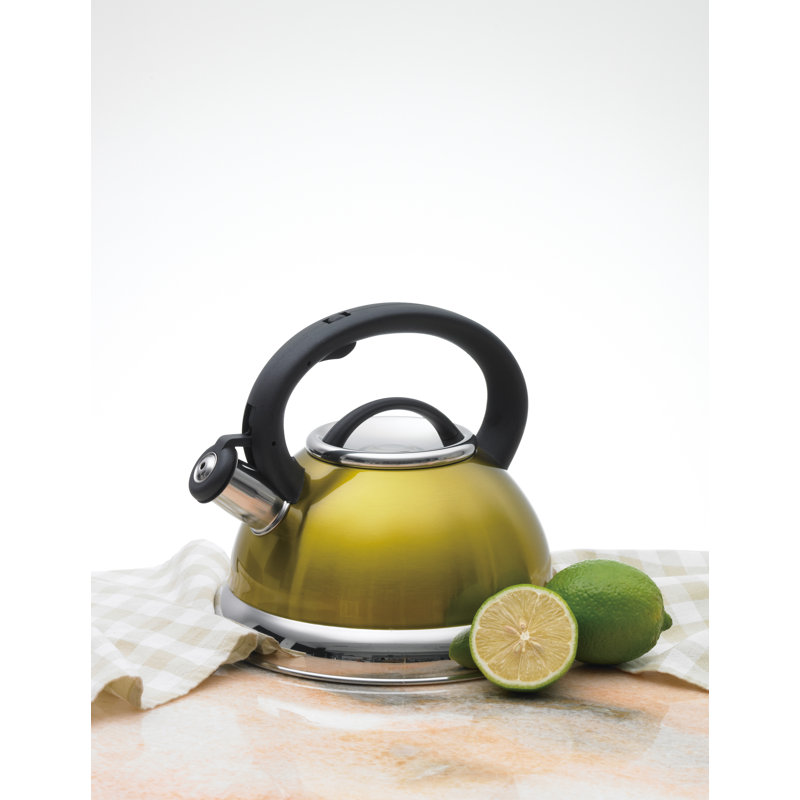 Creative Home Alexa 3 pintes Bouilloire pour cuisinière en acier inoxydable, Jaune or métallique