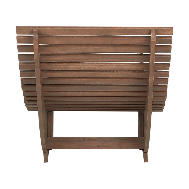 Deakin Long Acacia Single Chaise with Cushions, Dark Wood