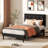 Mauriciu Platform Bed Frame with Button Tufted Headboard and Wooden Slats Support-1128238669-1128238665