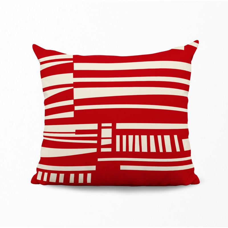 Housse et insert de coussin décoratif en polyester, L 15 po x H 15 po, Rouge