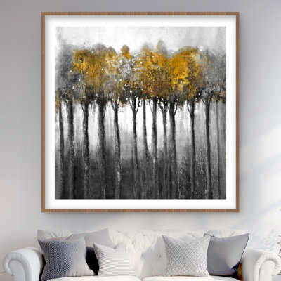 «Illuminated Forest» - Bureau gris avec imprimé mat
