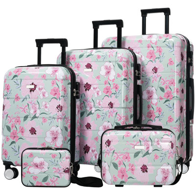 Luggage Sets New Model Pc 5Pcs, Hardside Lightweight Durable 20" 24" 28" Suitcases  With 8" 14" Cases, Suitcase With Lock Spinner Wheels