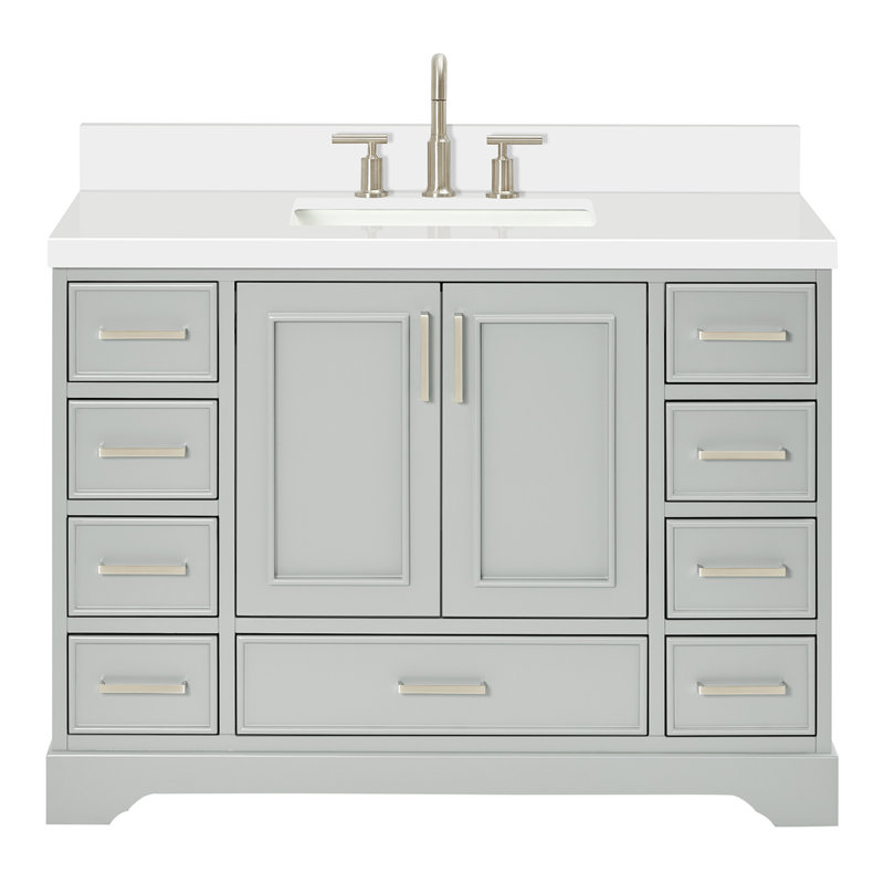 Meuble-lavabo simple avec plateau Abshire 49, Gris