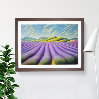 Stimulating Lavender Flower Field - Framed Print