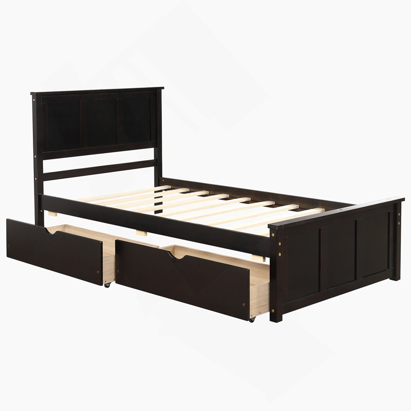 Lit plateforme avec rangement, Espresso