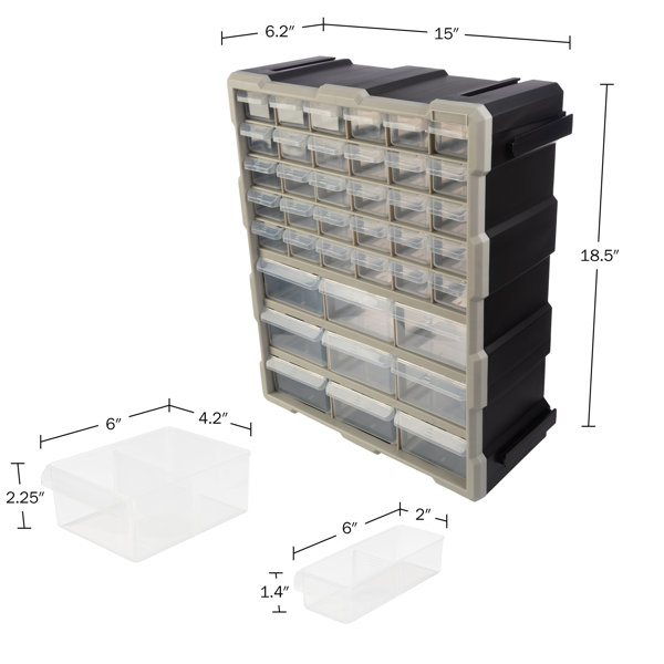 by Black+decker Small Parts Organizer Box with Dividers, Screw Organizer & Craft Storage, 17-Compartment, 2-Pack