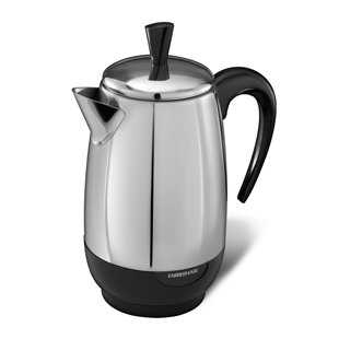8-Cup White Stainless Steel Cordless Electric Kettle with Auto Shut-Of