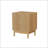 Mid-Modern Style Oak Bedside Table With Grille Design And Two Drawers, Perfect For Bedrooms And Living Spaces