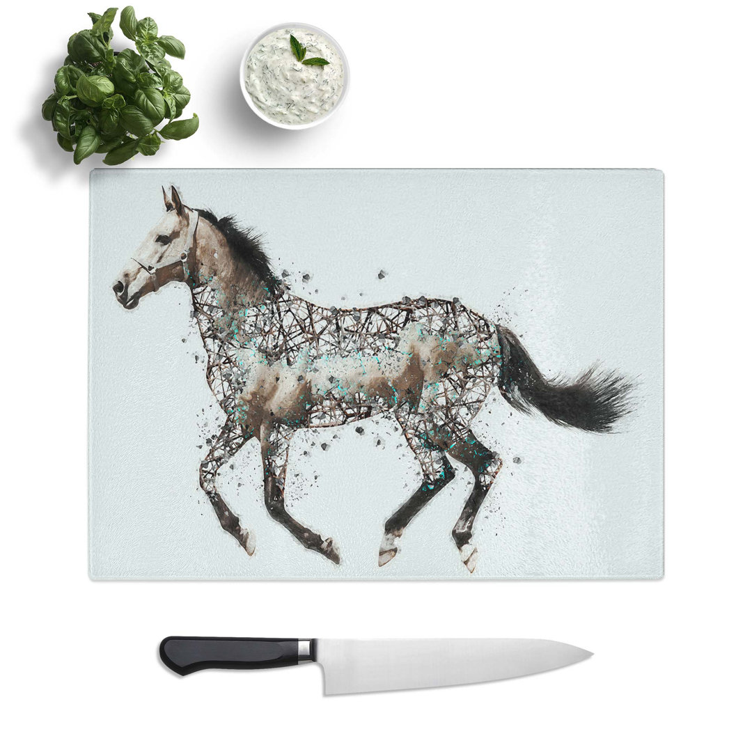 Glass Horse Deconstructed in Abstract Chopping Board
